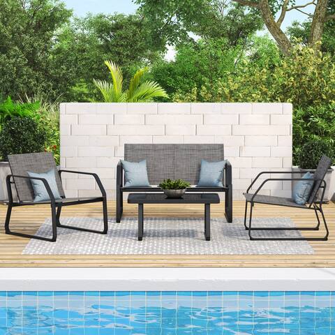 Corvus Yorkdale 4-piece Outdoor Sling Fabric Conversation Set
