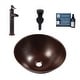 preview thumbnail 1 of 12, Hubble Copper 16" Round Vessel Bath Sink with Ashfield Vessel Faucet Kit