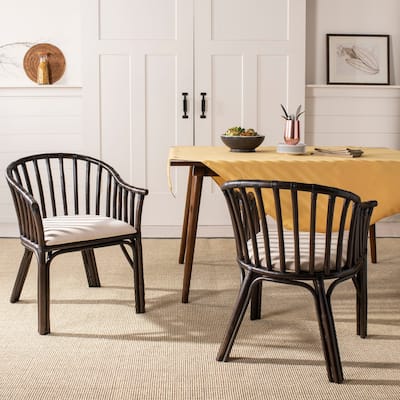 SAFAVIEH Gino Black/ White Cushion Arm Chair - 24" x 23" x 31.5"
