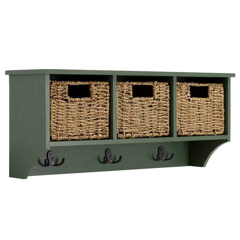 SAFAVIEH Jemina Black Hanging 3-Basket Wall Rack - 28" x 7.8" x 12" - 28"W x 8"D x 12"H