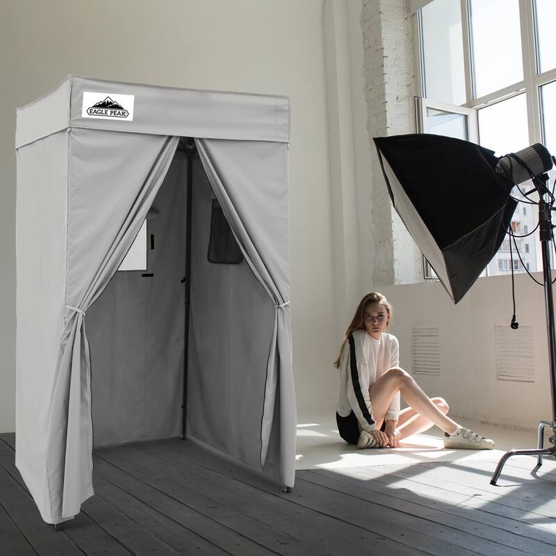 EAGLE PEAK Flex Compact 4x4 Pop-up Canopy Changing Room, Portable Privacy Dressing Room - Grey