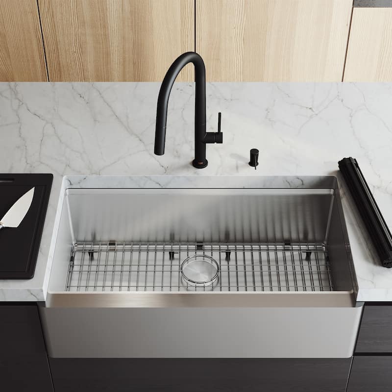 Vigo Oxford 36" Farmhouse Single Basin Stainless Steel Kitchen Sink