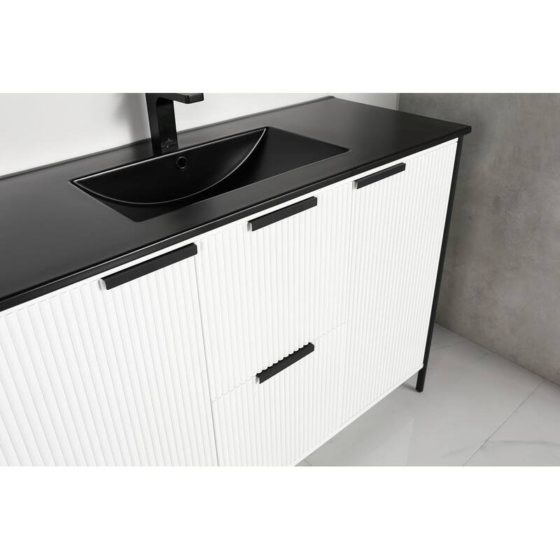 Blossom Annecy 48" Freestanding Bathroom Vanity w/ Black Ceramic Sink