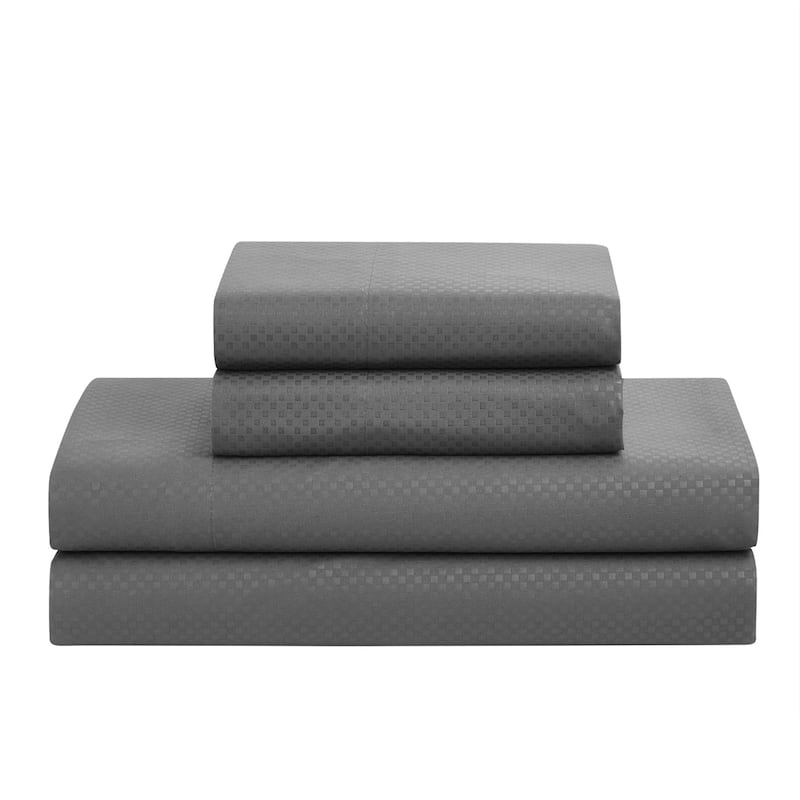 Sweet Home Collection Checkered Embossed 8-Piece Bed in a Bag Set