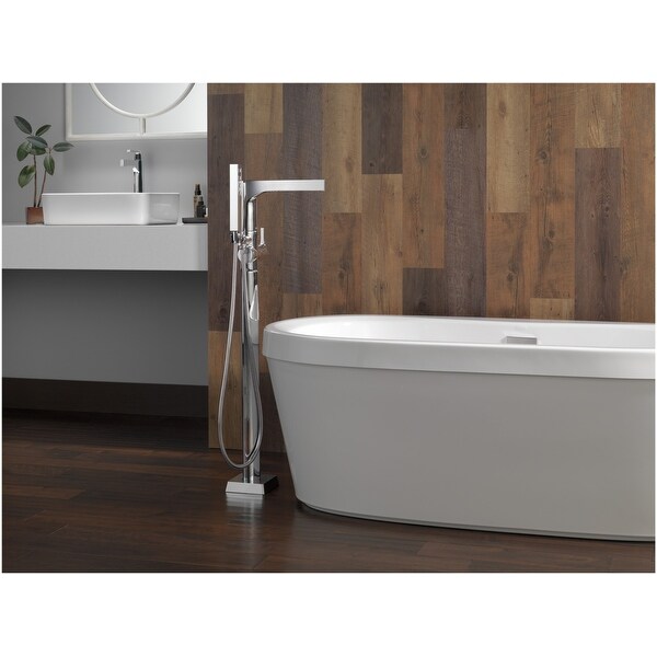 Delta Faucet T4774-FL Zura Floor Mount Tub Filler with Hand Shower Chrome,