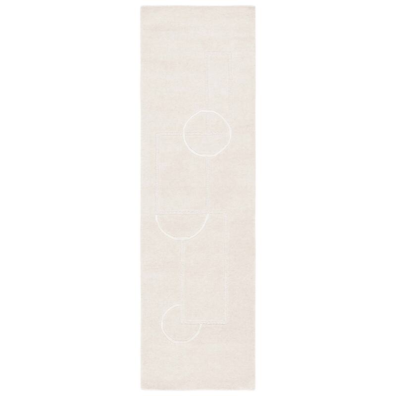 SAFAVIEH Handmade Soho Kasie Modern Wool Rug - 2'3" x 8' Runner - Beige/Ivory