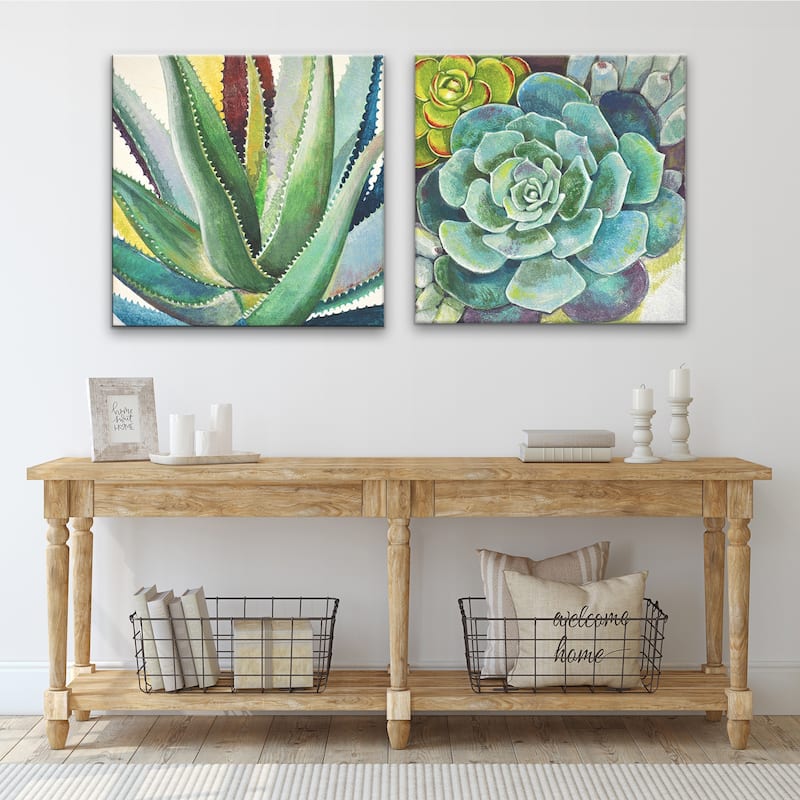 'Brilliant Succulents I/II' Wrapped Canvas Wall Art Set by Norman Wyatt Jr.