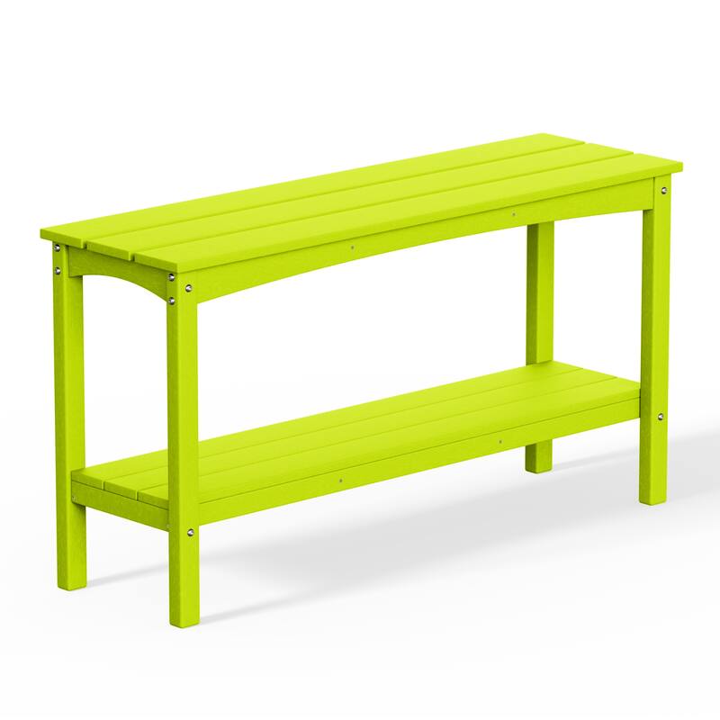 Laguna Hdpe All Weather Outdoor Patio Two Shelf Table