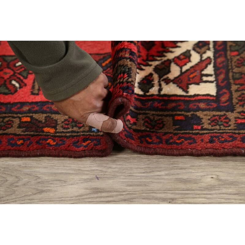 Tribal Geometric Hamedan Persian Area Rug Hand-knotted Wool Carpet - 3'3" x 4'10"