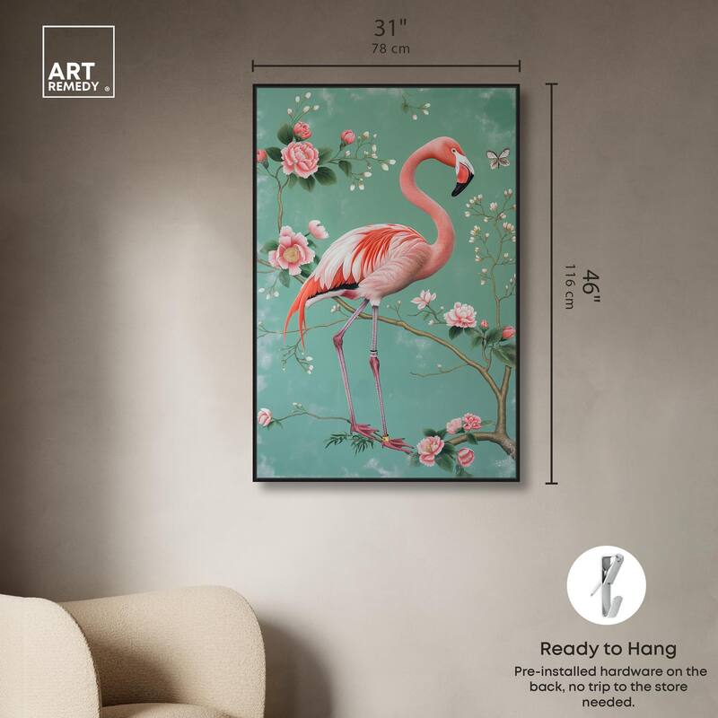 Flamingo's Fable Canvas by Art Remedy