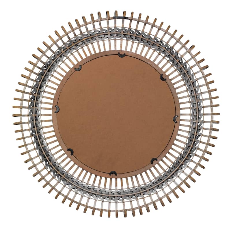 Alden Décor Avary Bamboo Braided Mirror, Gray