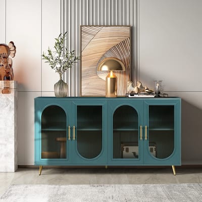 Wood Buffets Storage Cabinet with Adjustable Shelves
