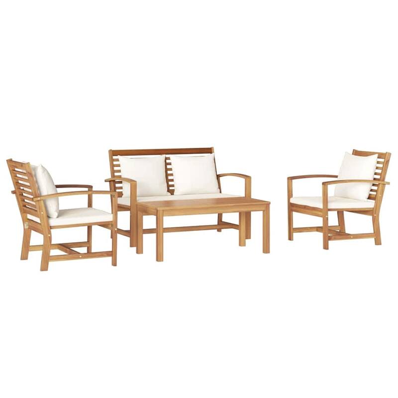 vidaXL Garden Sofa Set Natural Solid teak wood - 37 x 18 x 16