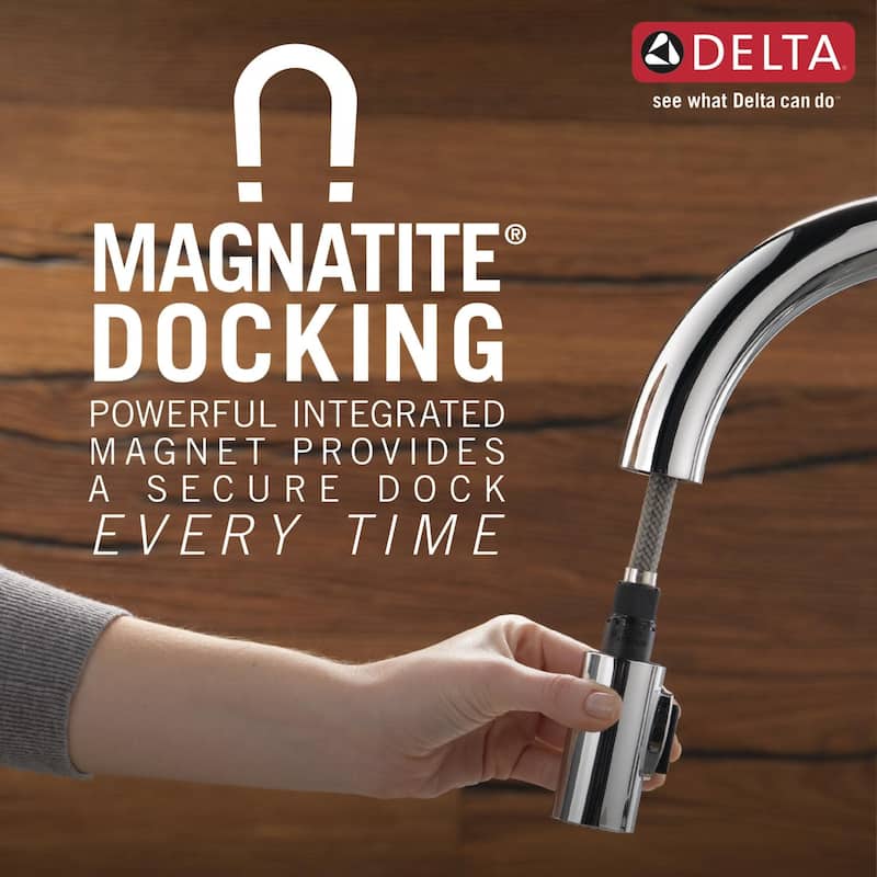 Delta Lenta Pull-Down Kitchen Faucet with On/Off Touch Activation,