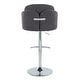 preview thumbnail 8 of 53, Porch & Den Dahlia Adjustable Bar Stool with Rounded T Footrest (Set of 2) Grey Fabric/Chrome