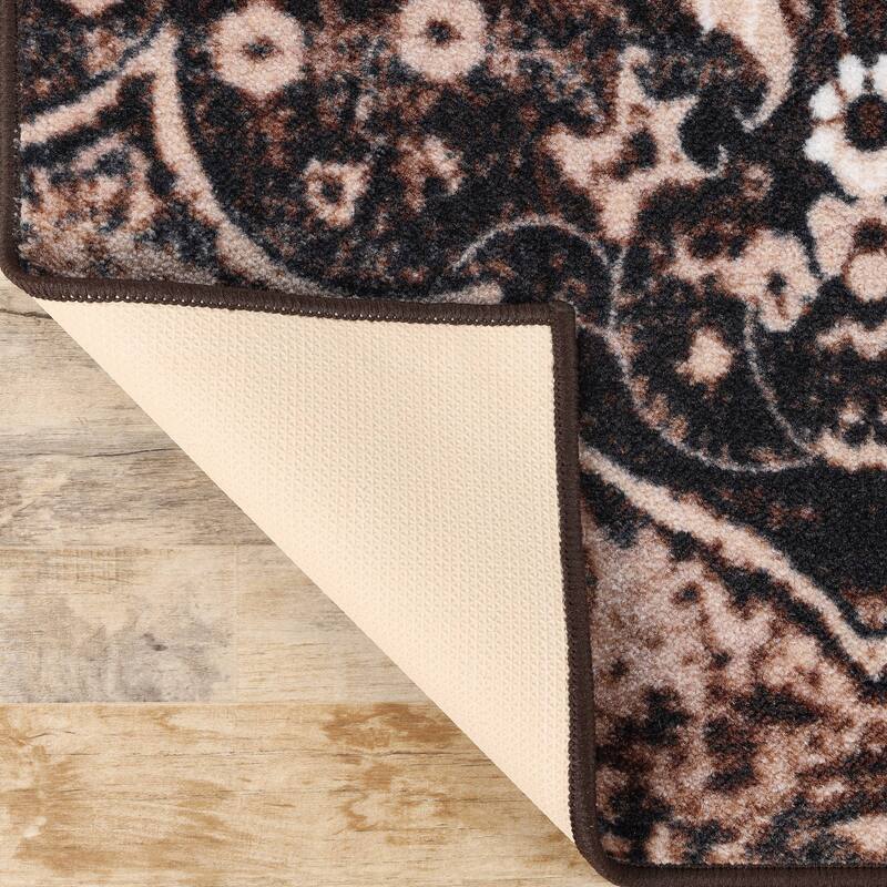 Superior Oswell Medallion Non-Slip Washable Indoor Runner or Area Rug