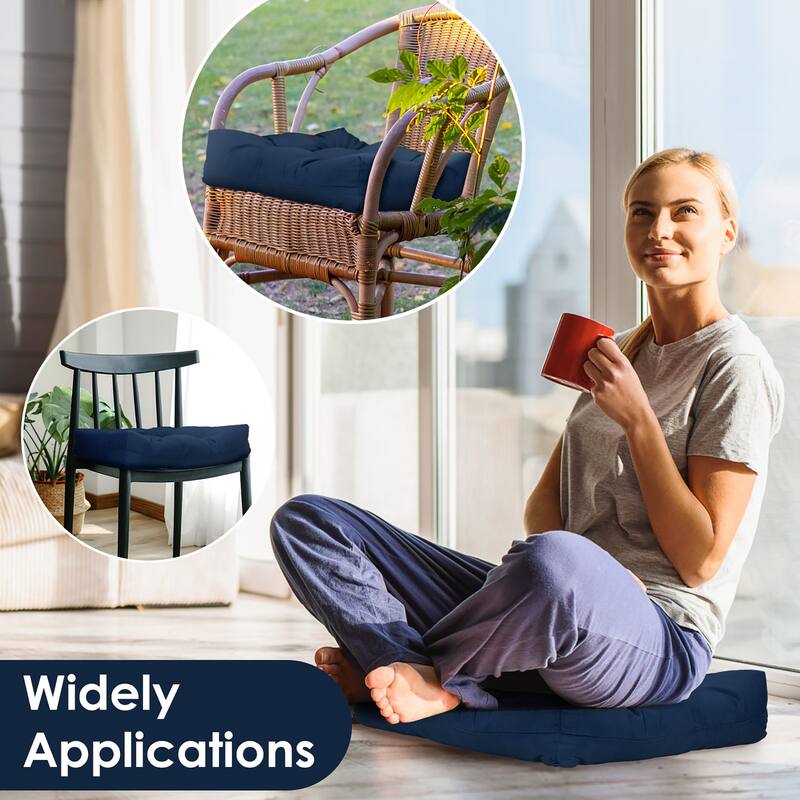 Costway 2 PCS 21'' x 21'' Patio Chair Seat Cushion Pads Indoor/Outdoor
