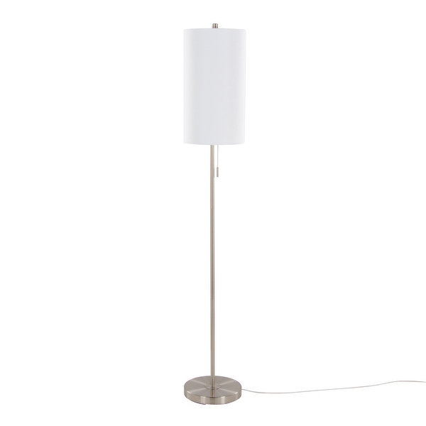 Lumisource Gold Metal White Linen Bounty 62 Metal Floor Lamp