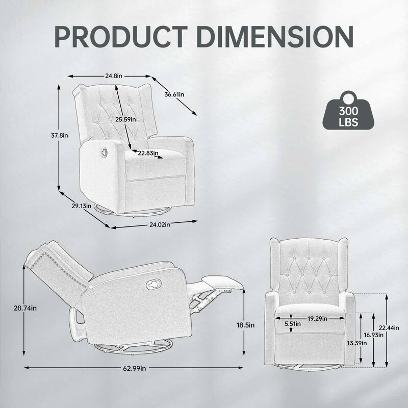 360 Degree Swivel Rocking Recliner Chair