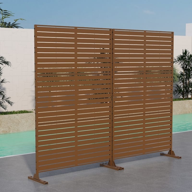 6.3 ft. H x 3.9 ft. W Sierra Freestanding Metal Privacy Screen