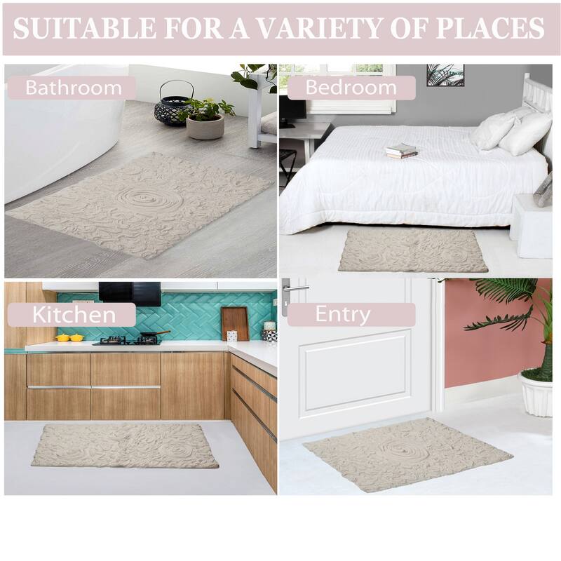 Home Weavers Bell Flower Cotton Soft, Water Absorbent Toilet Seat Lid Cover, Machine Washable 18"x18" Toilet Lid Cover