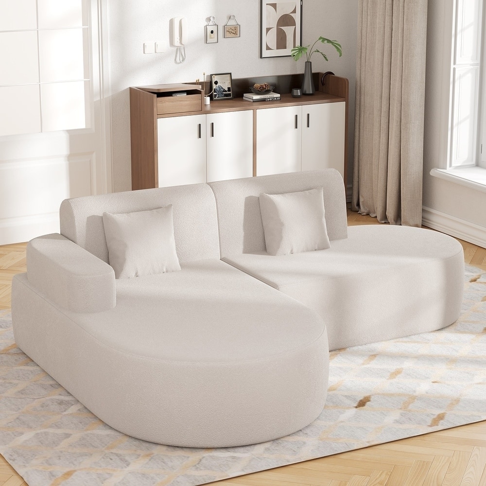 EROMMY Corner Sofa, Modern L-Shaped Sectional Couch with Chaise Lounge, Deep Seat Soft Upholstered Sofa for Living Room Bedroom.