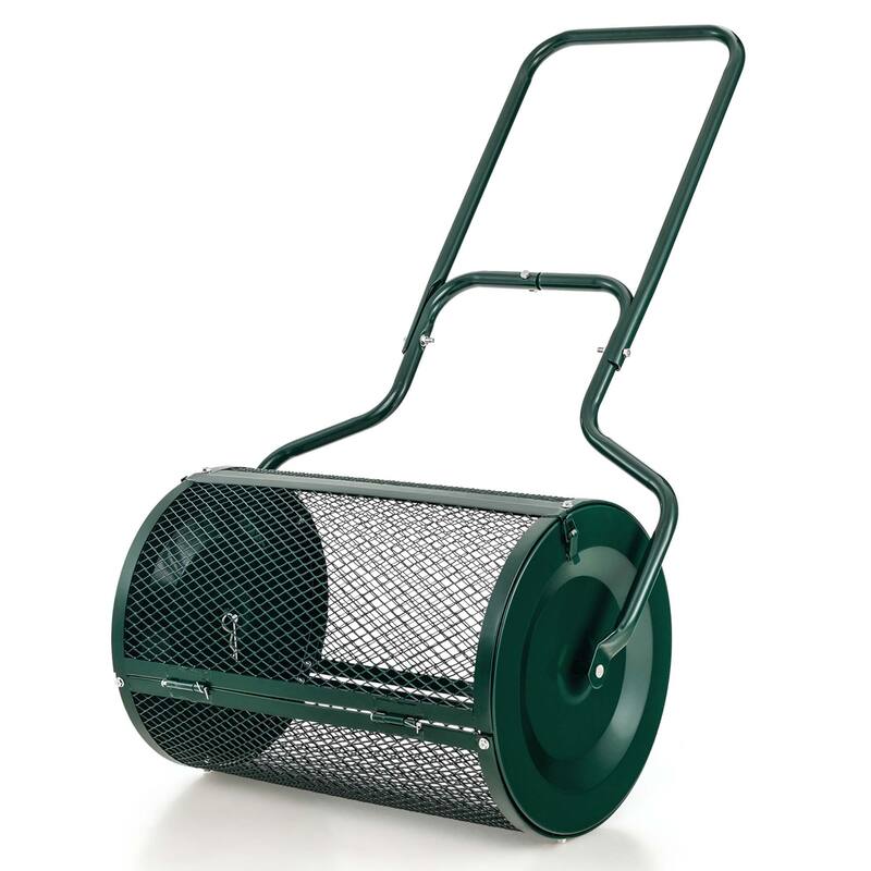 Costway 24" Peat Moss Spreader Compost Spreader with Upgrade Side - See Details - Green