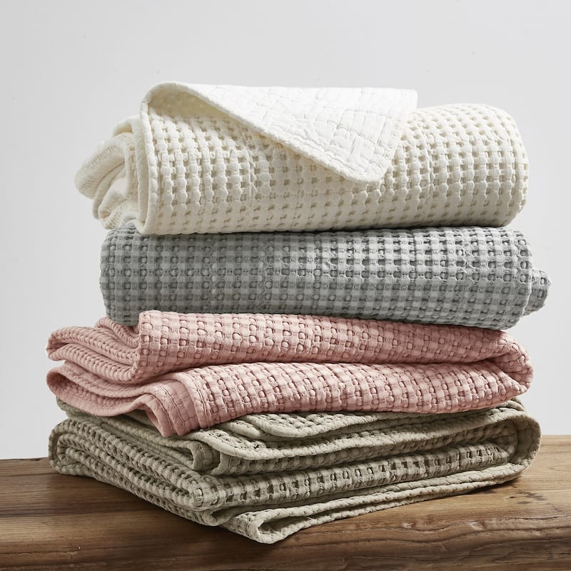 Mills Waffle Blush Full/Queen Quilt Set - Levtex Home
