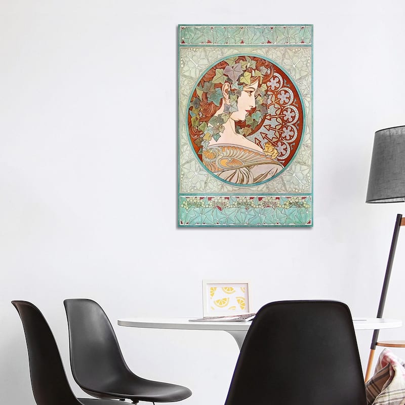 iCanvas "Ivy II, 1901" by Alphonse Mucha Canvas Print - 40x26x1.5