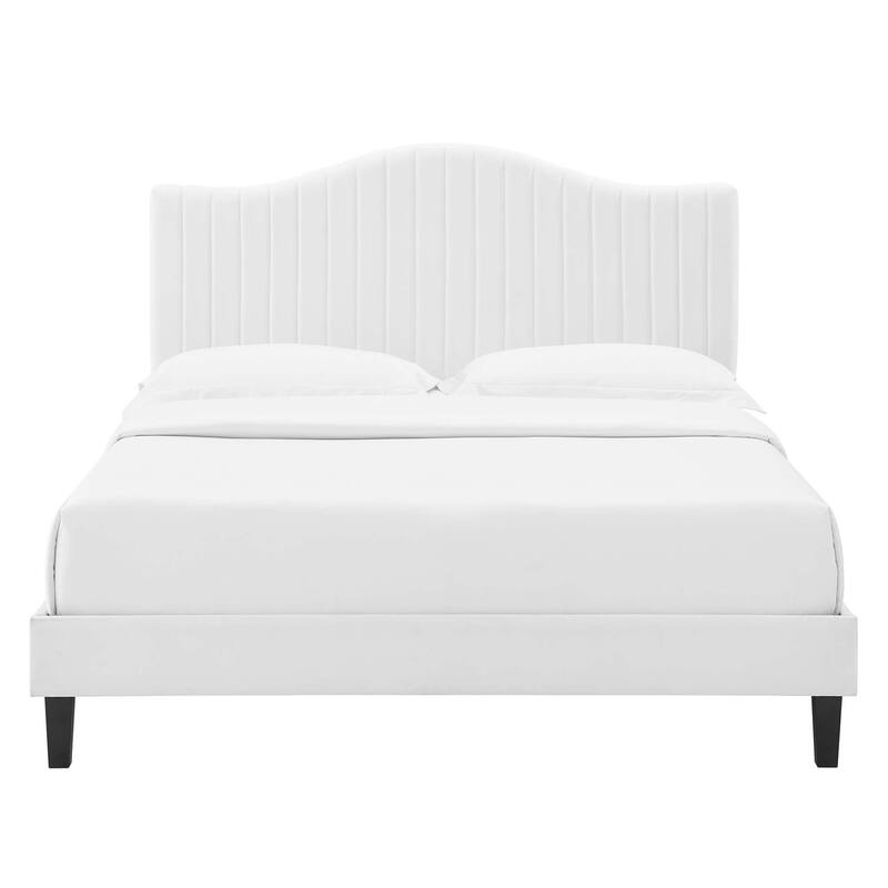 Juniper Channel Tufted Performance Velvet Queen Platform Bed