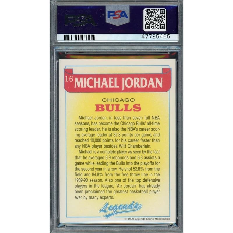 Michael Jordan 1990 Legends Magazine Insert Card #16 Graded PSA 6 - 8'6" x 11'6"