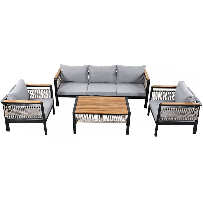 4 Pieces Outdoor Sectional Sofa Set