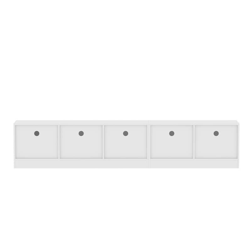 Modern Black TV Stand with Storage Cabinets for Living Room