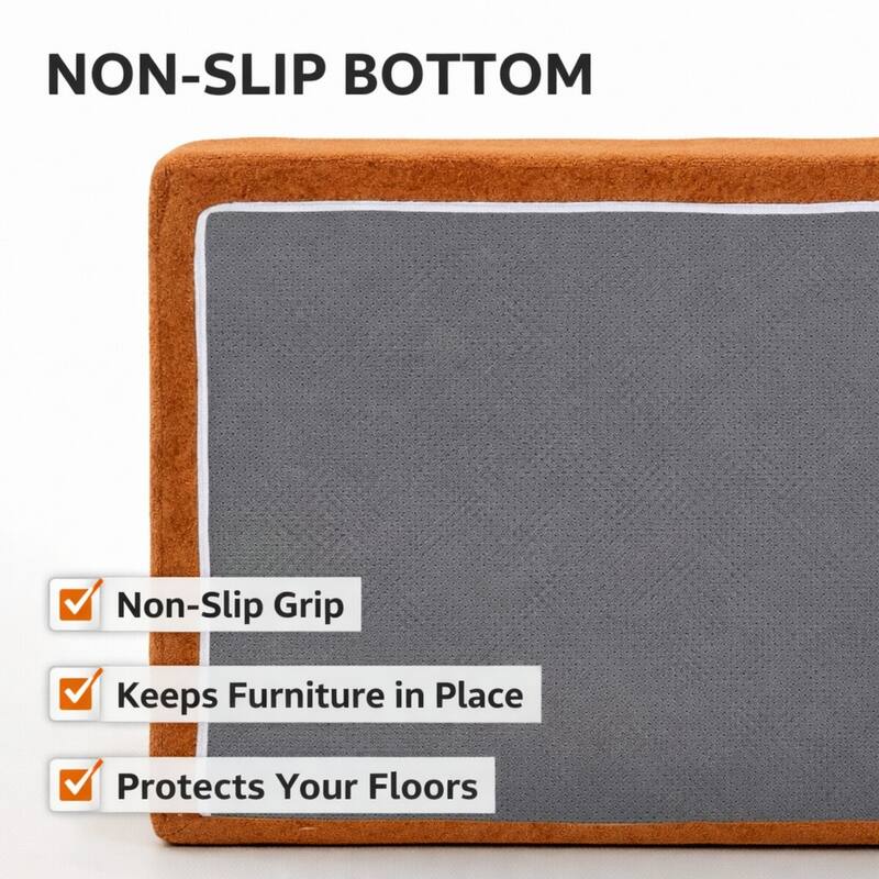 96" Boucle Fabric Sectional Sofa with Four Pillows, No Assembly Required