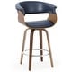 preview thumbnail 28 of 186, 26"/29" Faux Leather Swivel Bar Stools, Wood Counter Stool Blue - Counter Height