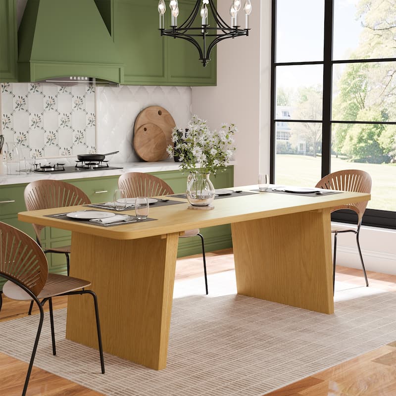 Solid Wood Square Dining Table for 8 People Nordic style - 79*36
