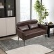 preview thumbnail 5 of 23, Classical Loveseat Small Sofa Small Mini Room Suede Couch Two-seater Armchairs with 2 Throw Pillows and Metal Legs
