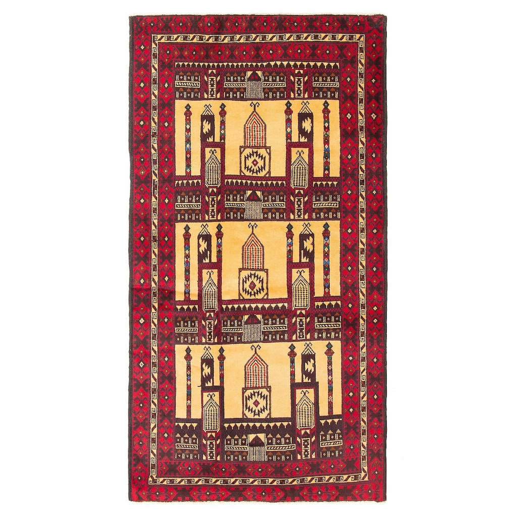 ECARPETGALLERY Hand-knotted Teimani Beige Wool Rug - 3'7 x 6'10