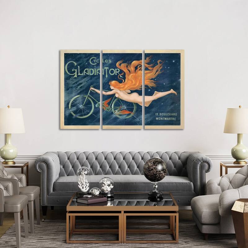 iCanvas "Cycles Gladiator, 1895 Ca." by Top Art Portfolio 3-Piece Canvas Wall Art Set - 40x60x1.5