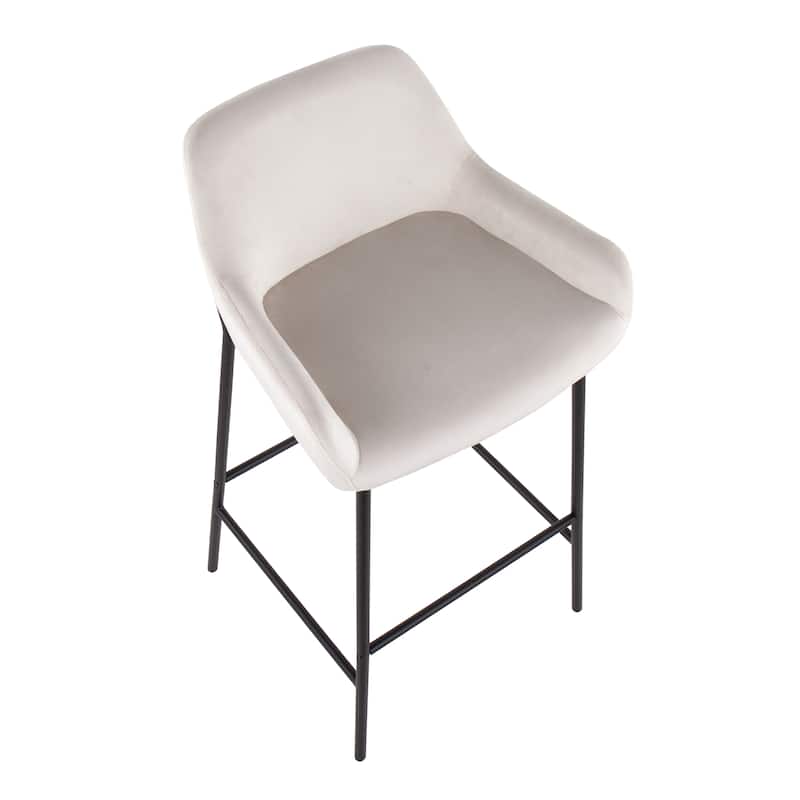 Carbon Loft Galotti Black Fixed-Height Upholstered Bar Stool - Set of 2