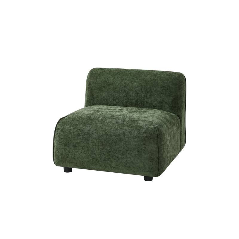 Christopher Knight Home - Marcella Modern 2-Piece Set Plush Upholstered Curved Padded Back Accent Chair and Footrest Ottoman