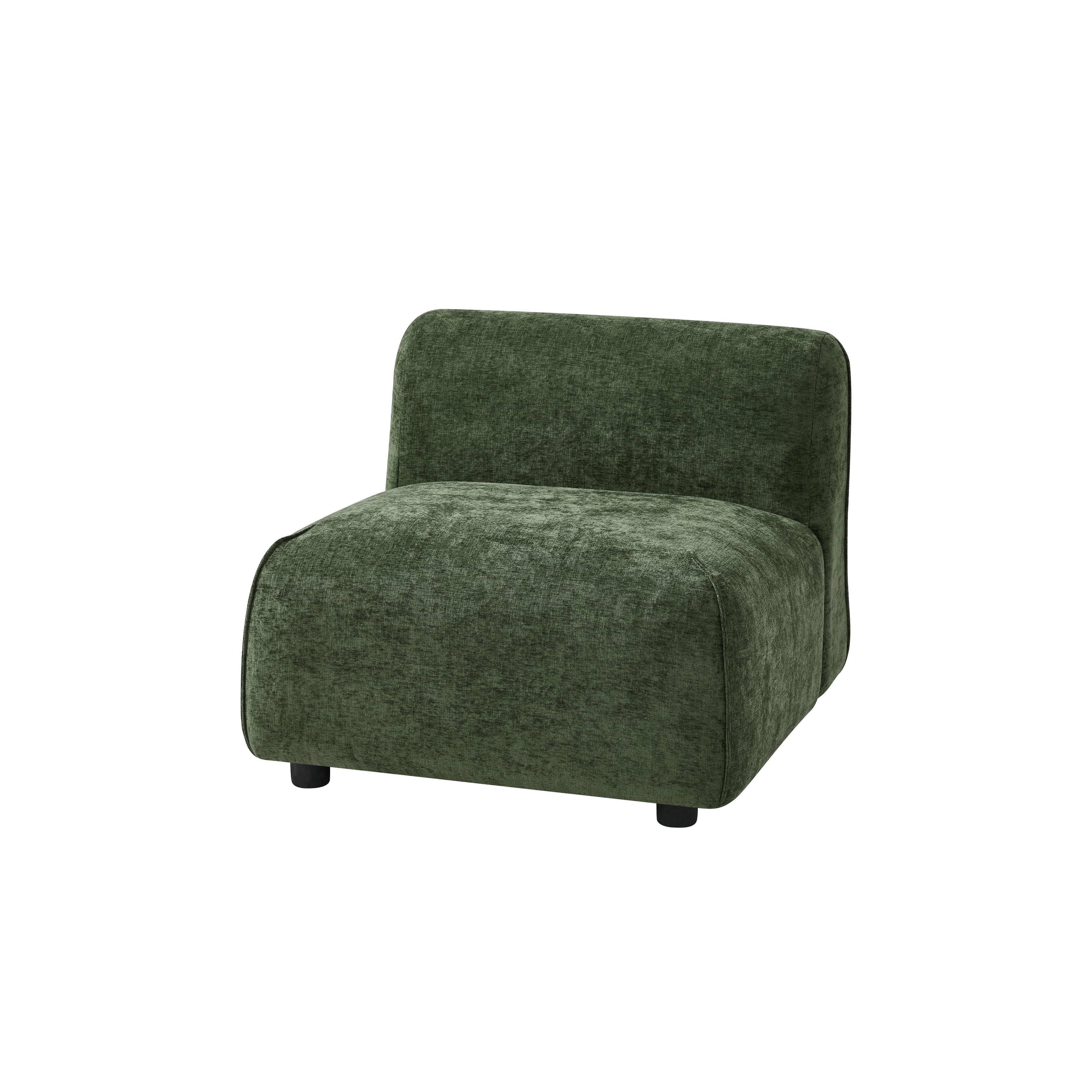 Green Upholstered Accent Chair Side Chair Armless Chair for Living Room, Reading Chair Corner Chair Vanity Chair