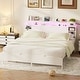 preview thumbnail 38 of 75, Bed Frame with Charging Station and RGB LED Lights, Sturdy Platform Bed with Storage Headboard,