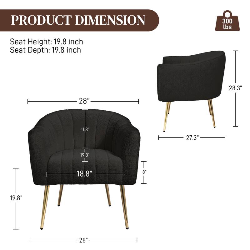 Ouyessir Oversized Modern Upholstered Accent Chair with Tufted Back