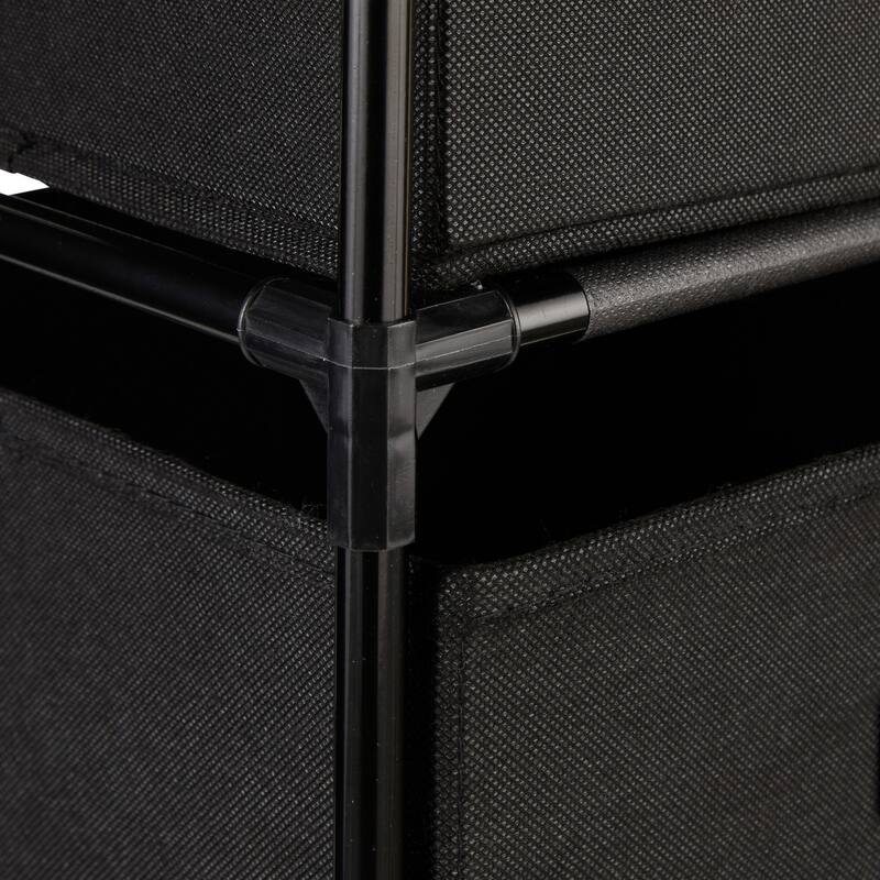Black 4 Drawer Dresser, Fabric Clothes Storage Stand for Bedroom, Nursery, Closet Organizer
