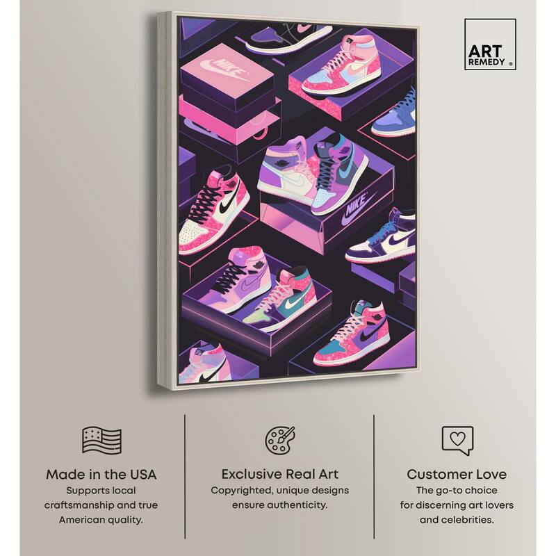 Neon Pastels Sneakers Canvas by Art Remedy