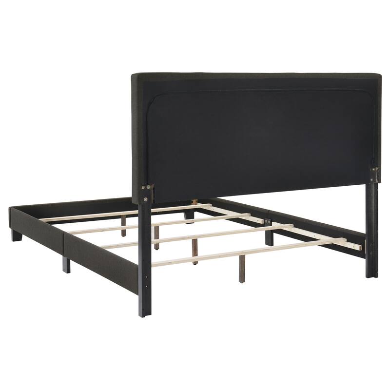 Mapes Transitional Fabric Upholstered Tufted Panel Bed