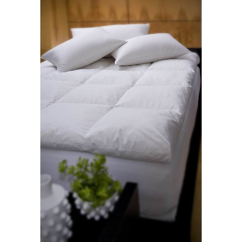 Down Alternative Fiberbed - Mattress Topper - Baffle Box Construction - White