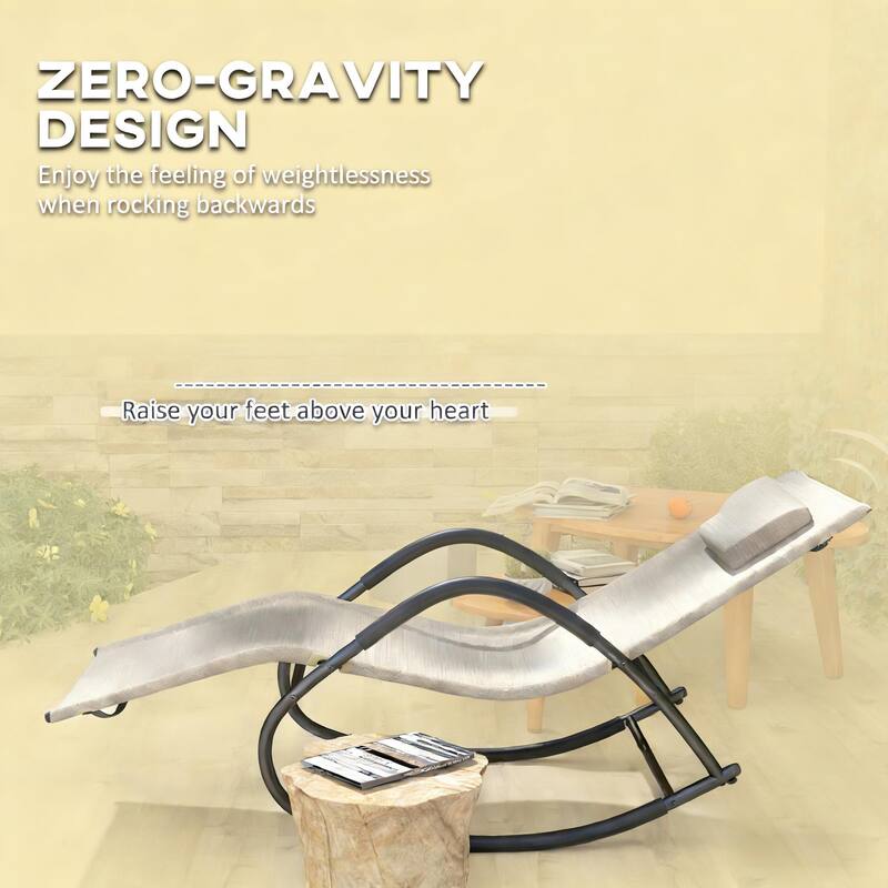 GDFStudio - Adrian Zero-Gravity Outdoor Rocking Lounge Chair - Rocking Chair