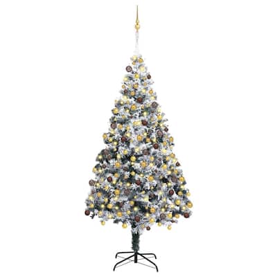 vidaXL Christmas Tree Green 6 x 4 ft Plastic and metal - 70.9 x 45.3 inch